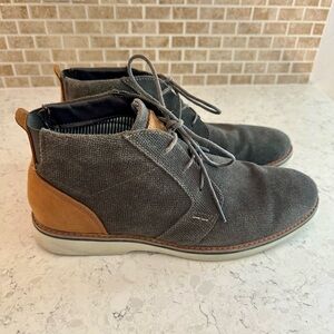 Nunn Bush Comfort Gel Men’s Gray and Tan Chukka Boots with Memory Foam | Size 11